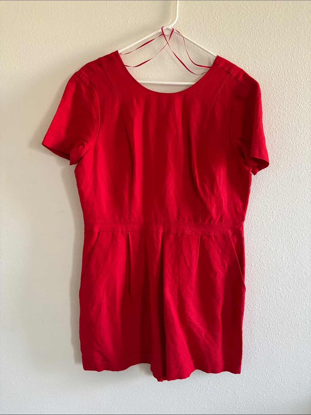 Banana Republic Red Short-Sleeve Romper